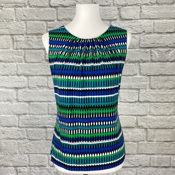 Calvin Klein Blue & Green Abstract Print Cami - Picture 1 of 5